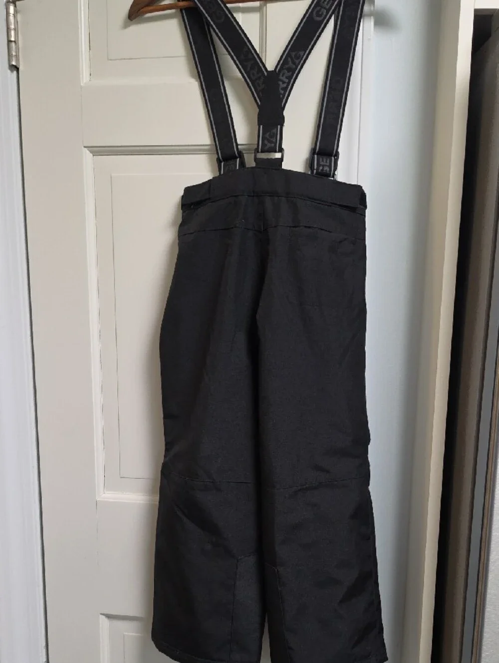 Gerry Weber Kids Black Snow Overalls with Logo Suspenders, Size 7-8